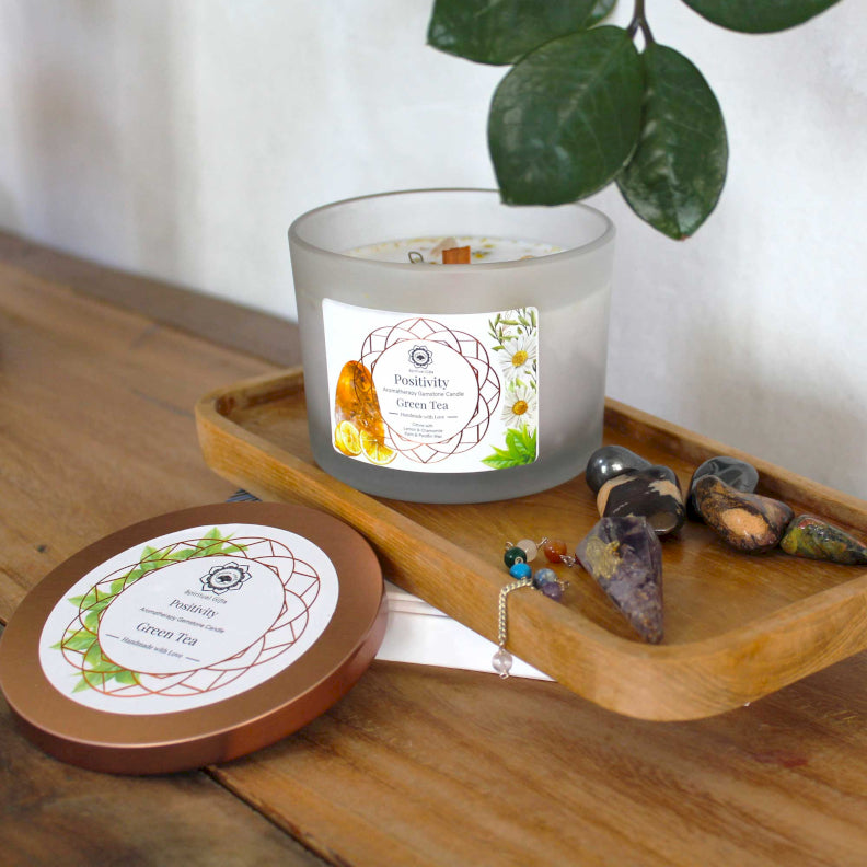 Collection Bougies parfumées avec pierres naturelles