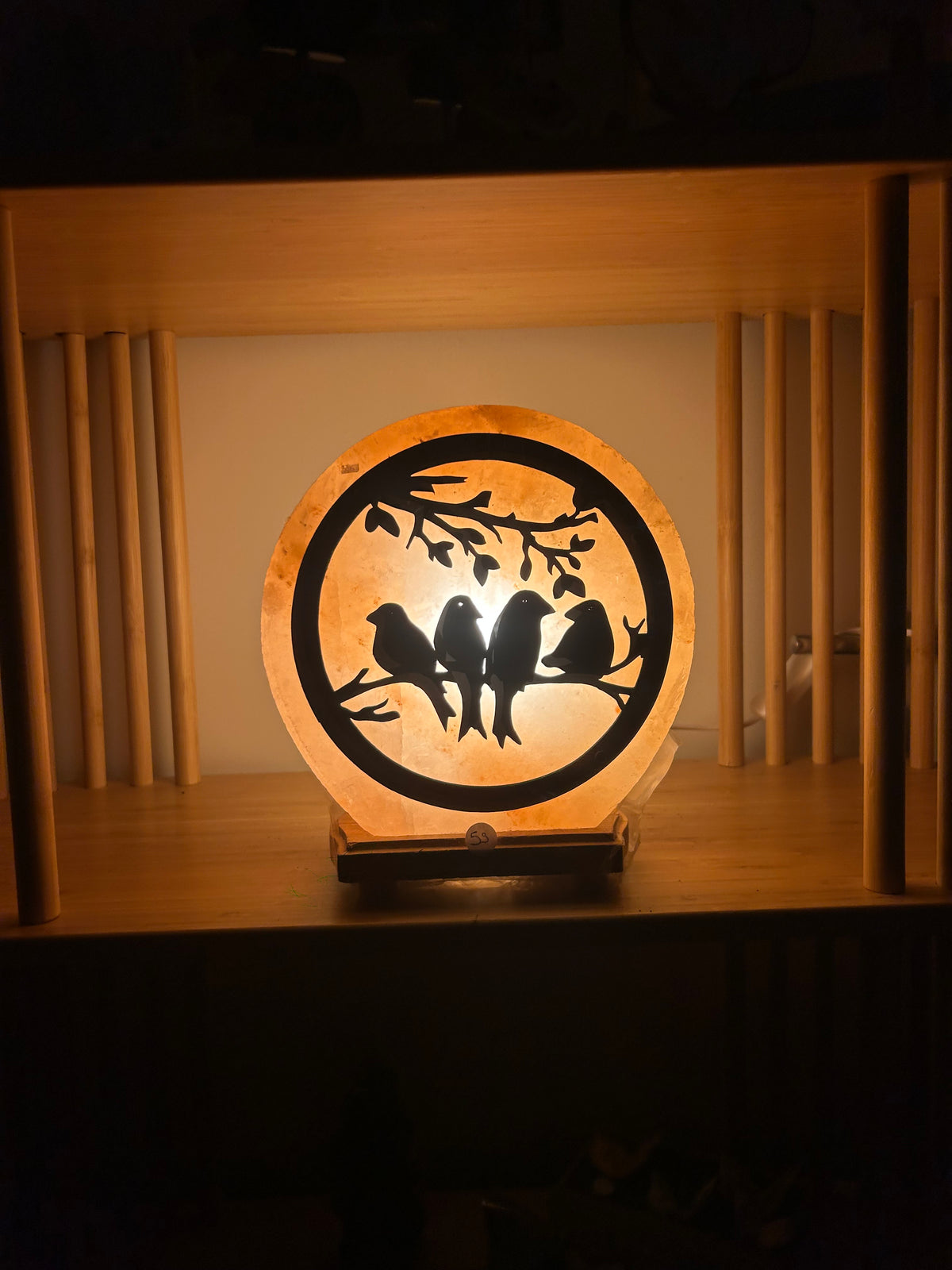 Lampe de sel Himalaya "Oiseaux"