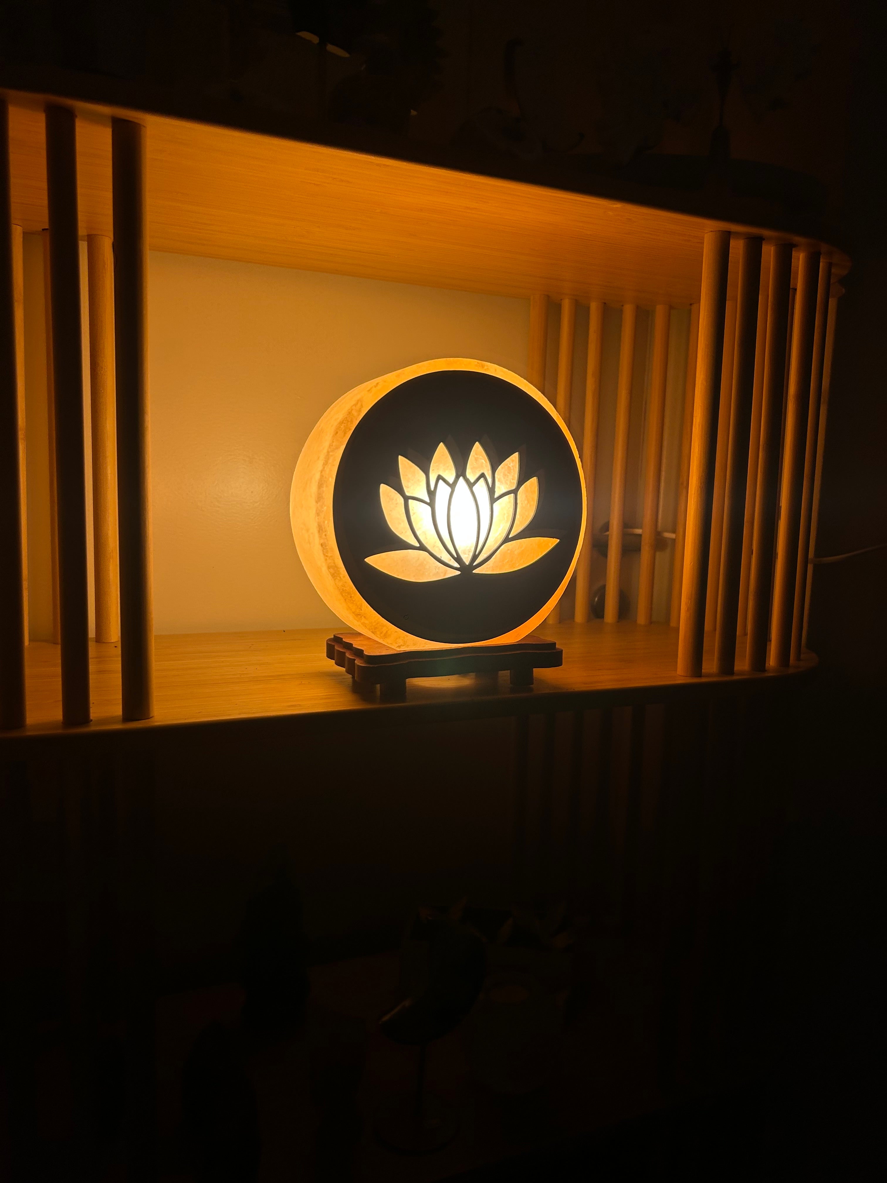 Lampe de sel Himalaya fleurs