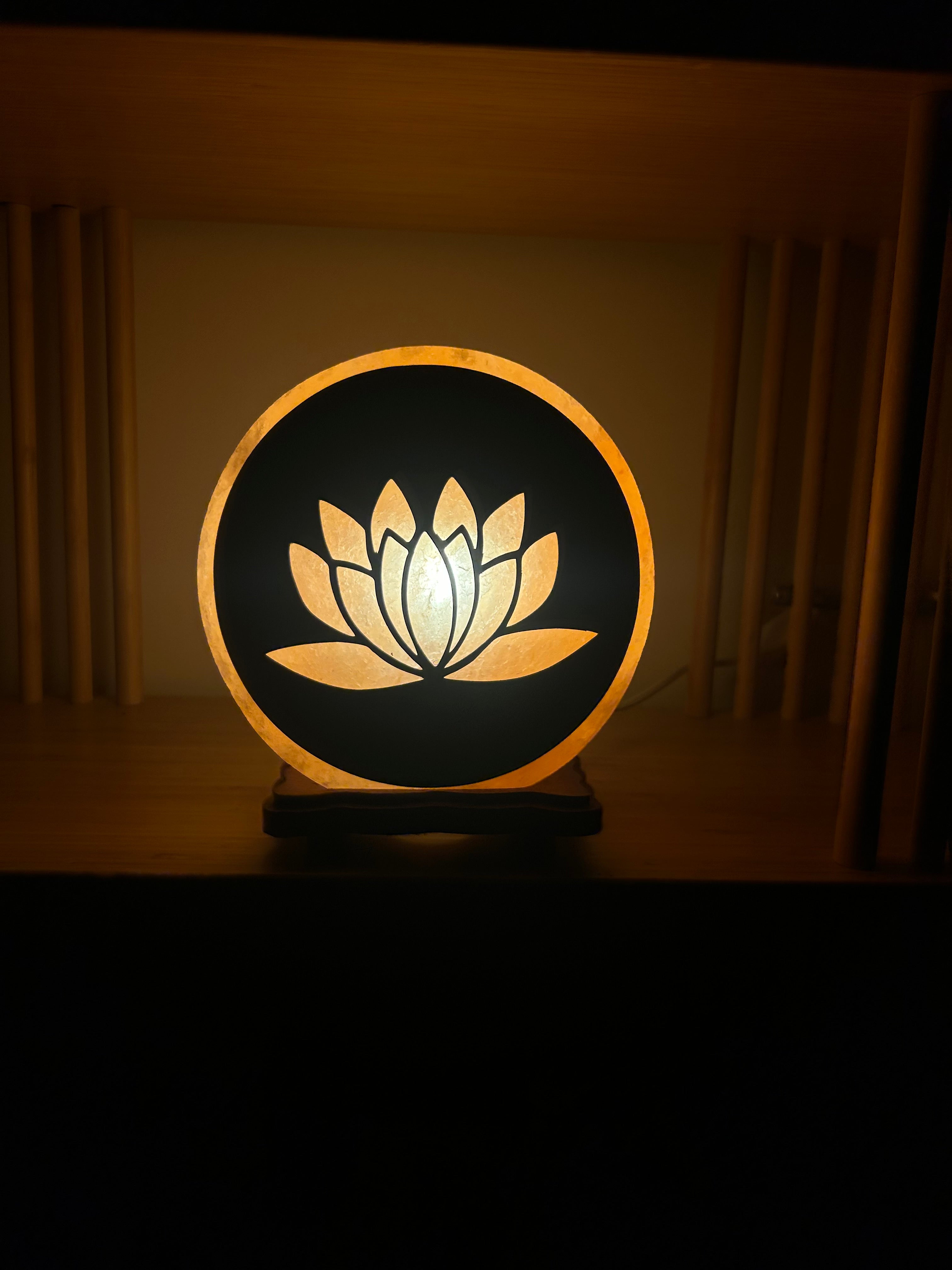 Lampe de sel Himalaya fleurs
