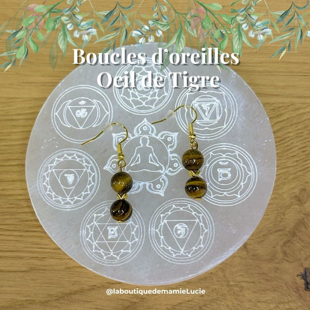 Boucles d’oreilles Œil de Tigre