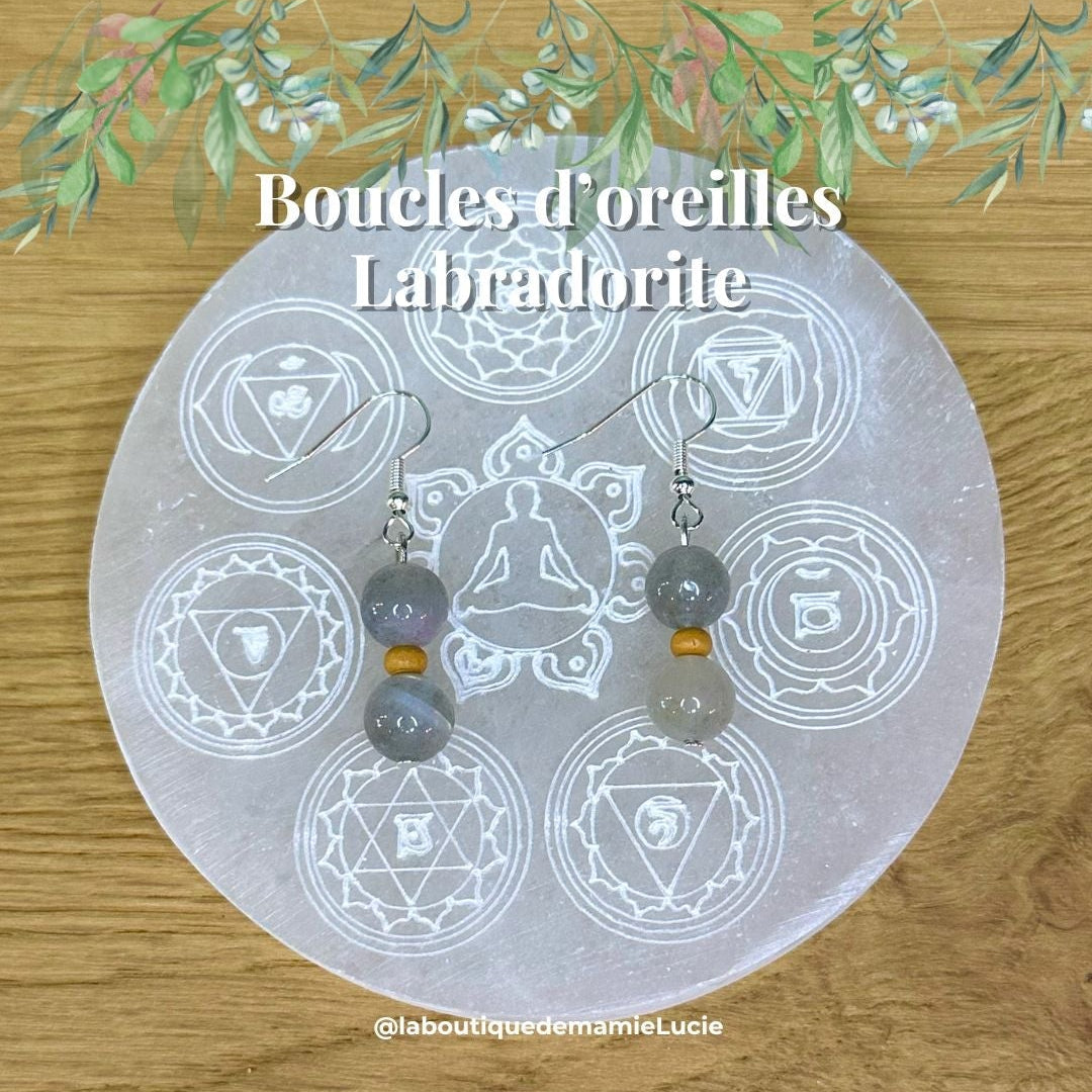 Boucles d’oreilles Labradorite