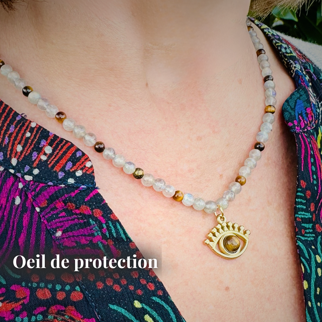 boutique de Mamie Lucie, collier en pierre naturelle, collier lithothérapie, lithothérapie, pierres naturelles, bien-être, apaisement, sérénité, harmonie, énergie positive, protection énergétique, équilibre émotionnel, confiance en soi, développement personnel, méditation, spiritualité, ancrage, clarté mentale, cadeau bien-être, Saint-Louis, Bâle, Strasbourg, Colmar, Mulhouse, Dietwiller, Obersaasheim