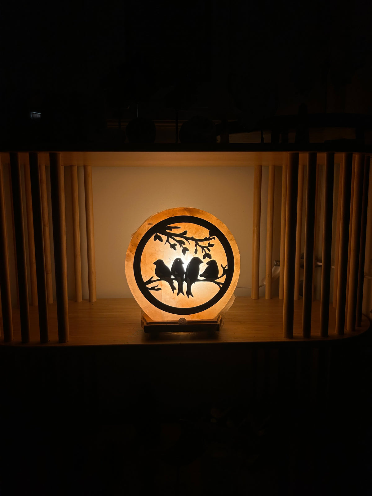 Lampe de sel Himalaya "Oiseaux"