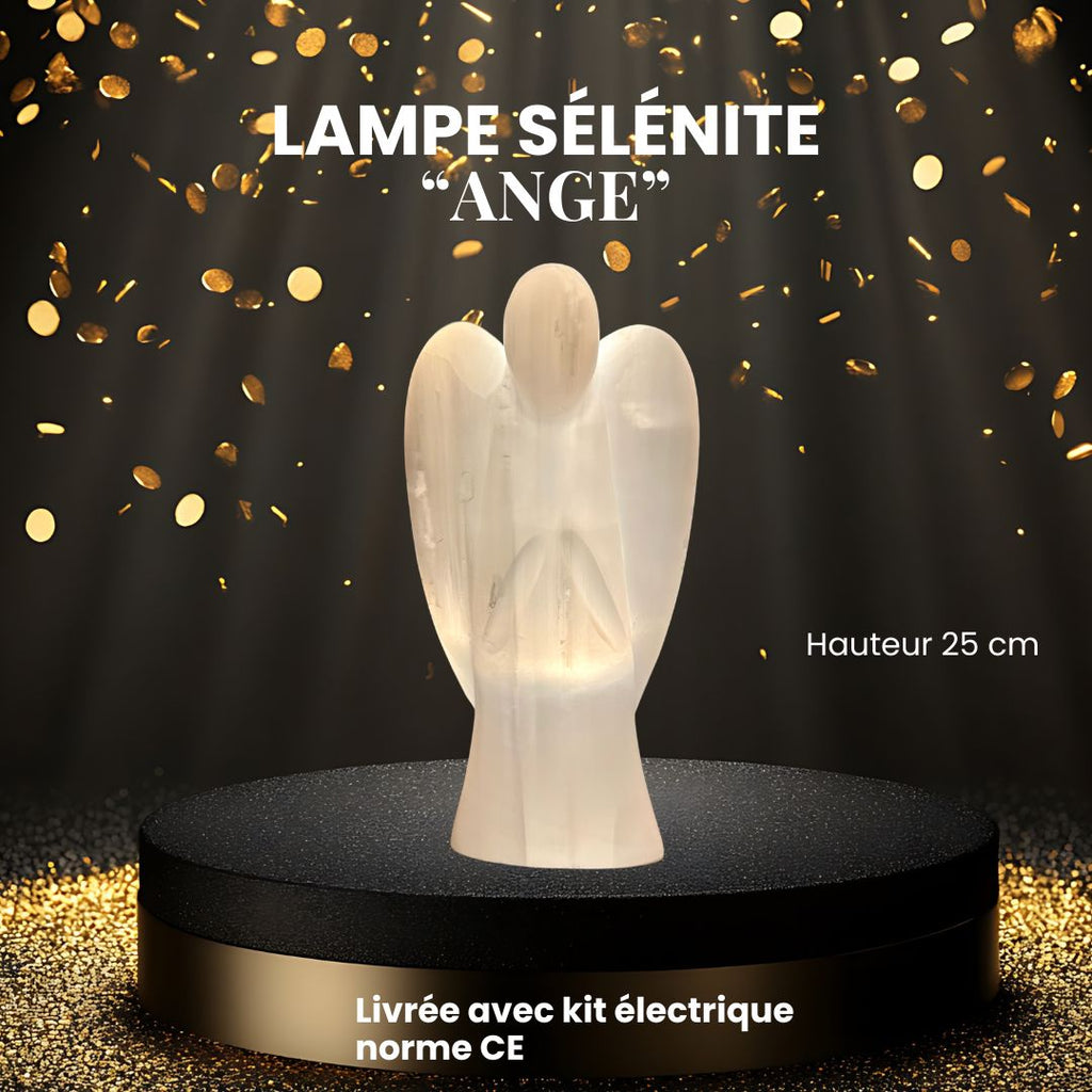 boutique de Mamie Lucie, lampe ange en sélénite, ange en sélénite, sélénite, pierre naturelle, lithothérapie, pierres naturelles, minéraux naturels, bien-être, purification énergétique, apaisement, sérénité, harmonie, énergie positive, méditation, décoration spirituelle, Saint-Louis, Bâle, Strasbourg, Colmar, Mulhouse, Dietwiller, Obersaasheim