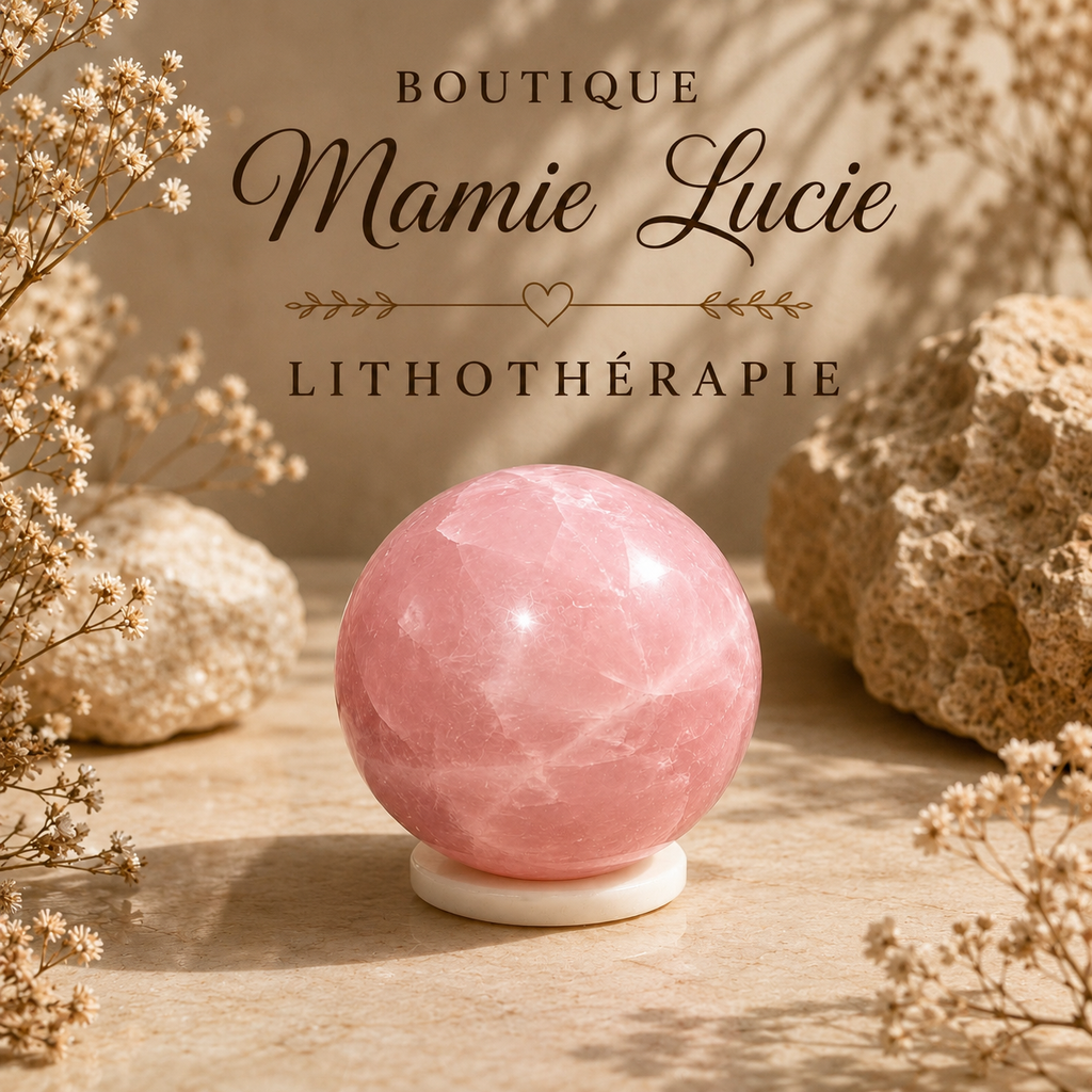 boutique de Mamie Lucie, quartz rose, quartz rose naturel, lithothérapie, pierre naturelle, bien-être, amour, douceur, apaisement, sérénité, harmonie, équilibre émotionnel, confiance en soi, méditation, énergie positive, Saint-Louis, Bâle, Strasbourg, Colmar, Mulhouse, Dietwiller, Obersaasheim