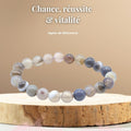 Bracelet Chance, Réussite & Vitalité - Agate du Botswana boutique de Mamie Lucie, bracelets en pierre naturelle, collection de bracelets, bracelet 7 chakras, bracelet protection, bracelet bien-être, bracelet lithothérapie, lithothérapie, pierres naturelles, énergie positive, harmonie, apaisement, sérénité, protection énergétique, équilibre émotionnel, ancrage, confiance en soi, méditation, spiritualité, développement personnel, cadeau bien-être, Saint-Louis, Bâle, Strasbourg, Colmar, Mulhouse, Dietwiller