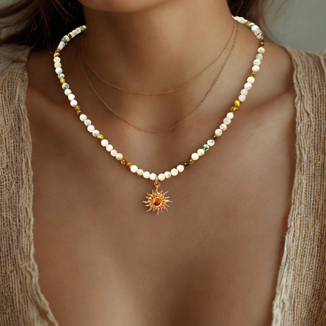 boutique de Mamie Lucie, collier en pierre naturelle, collier lithothérapie, lithothérapie, pierres naturelles, bien-être, apaisement, sérénité, harmonie, énergie positive, protection énergétique, équilibre émotionnel, confiance en soi, développement personnel, méditation, spiritualité, ancrage, clarté mentale, cadeau bien-être, Saint-Louis, Bâle, Strasbourg, Colmar, Mulhouse, Dietwiller, Obersaasheim