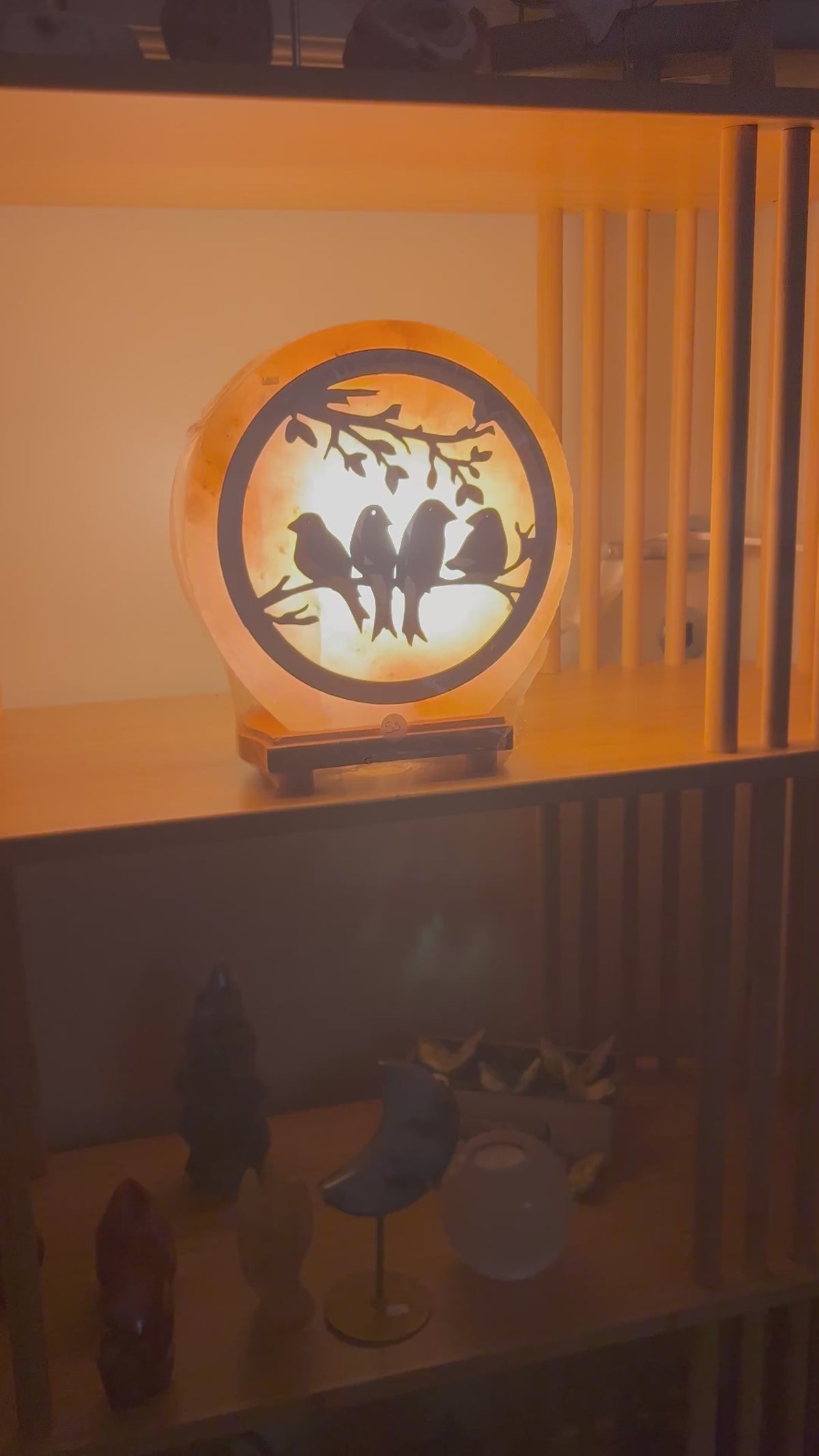 Lampe de sel Himalaya "Oiseaux"